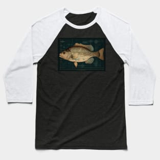Smallmouth Bass Fish Print Baseball T-Shirt